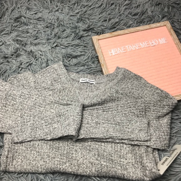 Sweet Romeo Tops - Petite Women’s Waffle knit Sweet Romeo long sleeve thermal top .